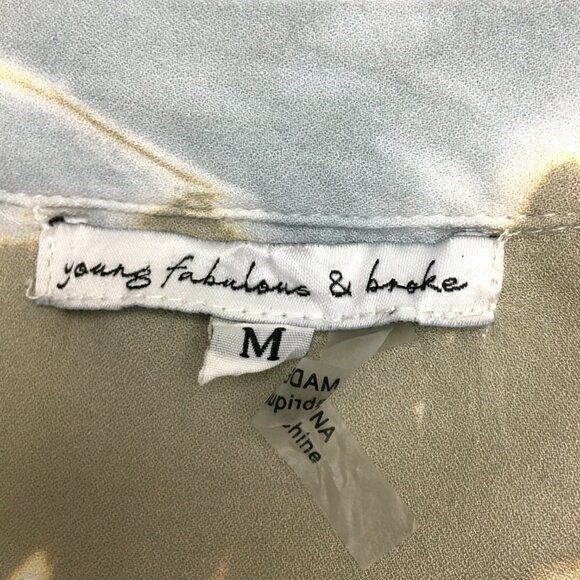 Young Fabulous & Broke Tan Blue Tie Dye Tunic Top Button Front Oversized M - Picture 6 of 11